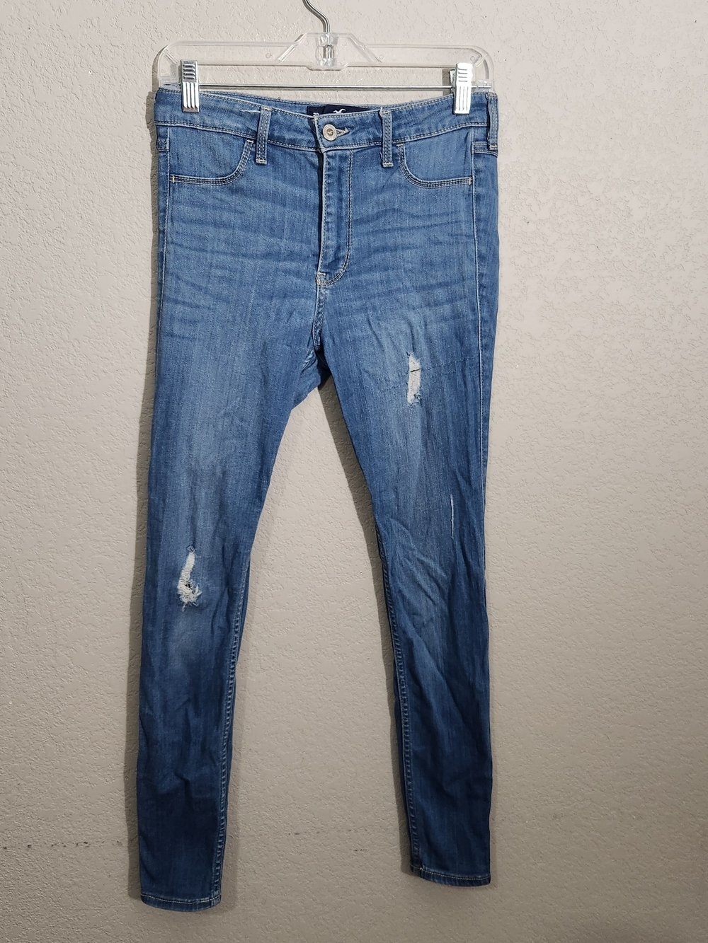 Hollister Medium Blue Distressed Skinny Jeggings